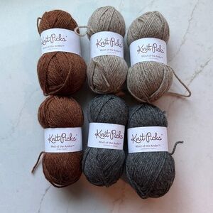 KNIT PICKS YARN LOT OF 6 SKEINS Wool